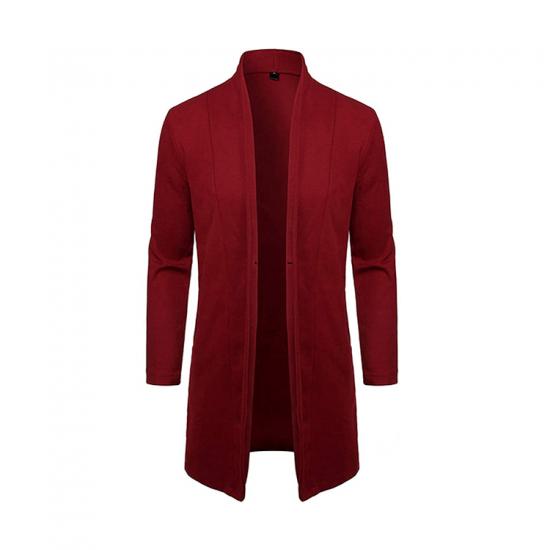 Pure color men knitted cardigan