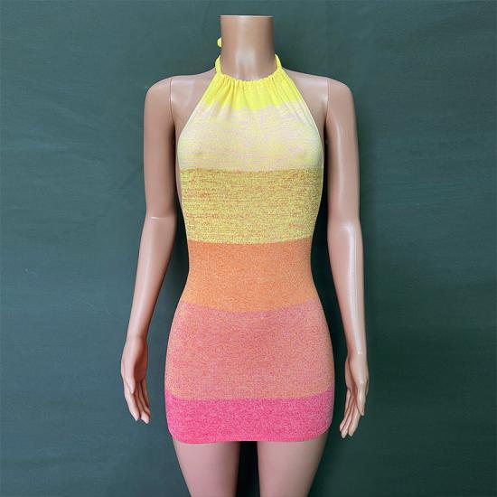 Short Sexy Knit Halter Mini Dress