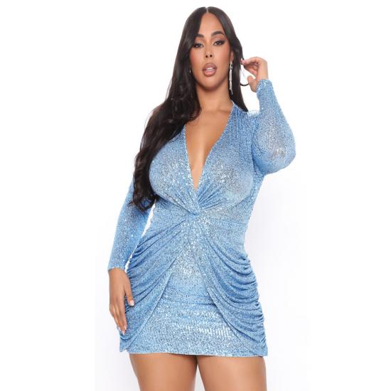 Sequined Cocktail Sexy Party Bodycon Club Evening Dress Fashion Mini Dresses