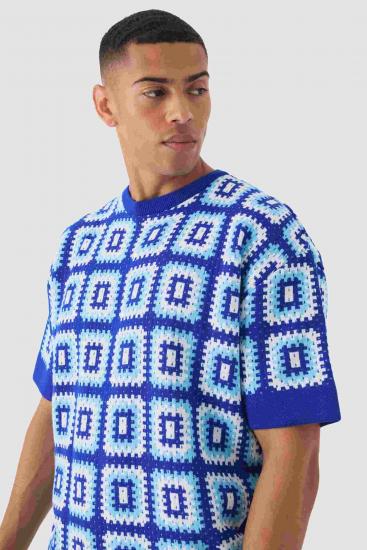 ​​Hollow Out Crochet Knit T-shirt For Men​