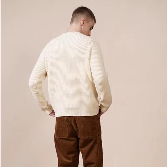 ​​OEM Solid White Knitted Sweater Classic Style​