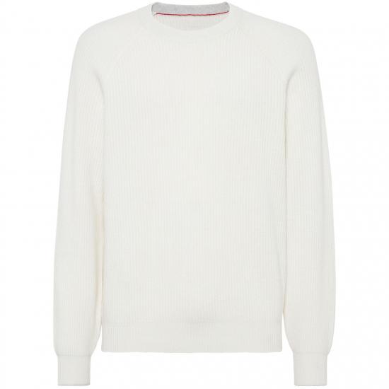 Relaxed fit raglan sleeve knit sweater