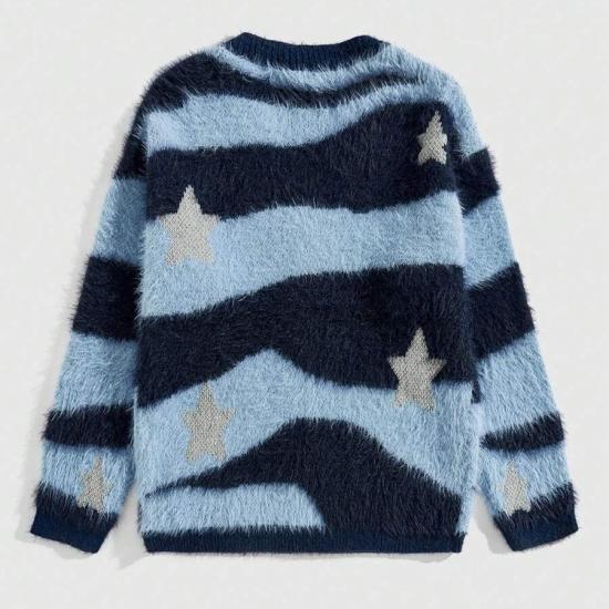 ​​Fuzzy Jacquard Knitted Sweater For Men​