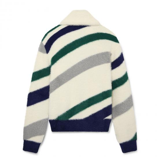Men's Zip-up Cardigan Striped Design