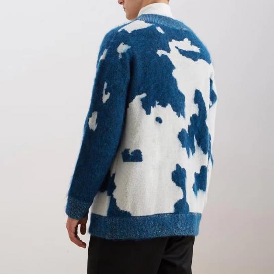 Custom Men's Tie-dye Knit Cardigan Wholesale