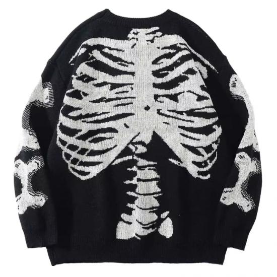 ​​Custom Skeleton Print Knit Sweater Wholesale​