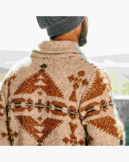 ​​V-Neck Tribal Design Cardigan For Casual Wear​