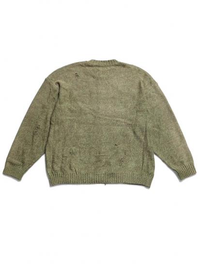 ​​Custom Distressed Round Neck Knit Sweater​