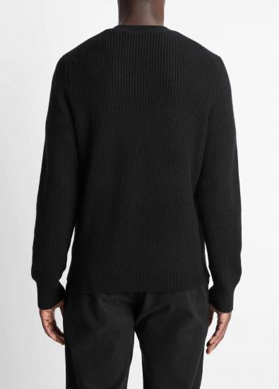 ​​Custom Men's Black Round Neck Knitted Sweater​