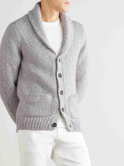 Custom Unisex Shawl Collar Cardigan With Pockets