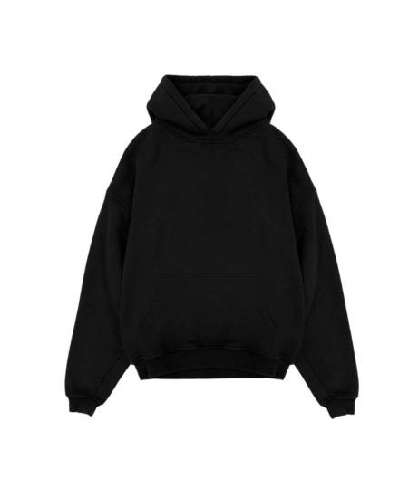 Black hoodie with front pocket design