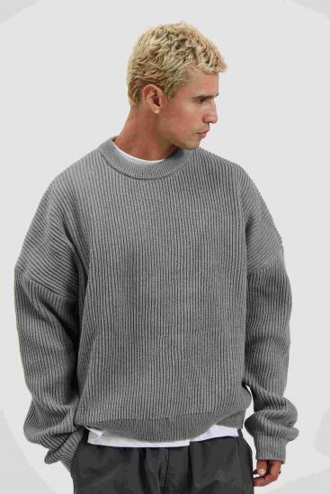 Textured rib knit top on male model