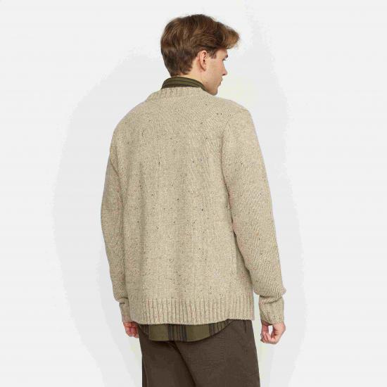 ​​Beige Cardigan With Striped Shirt Outfit​