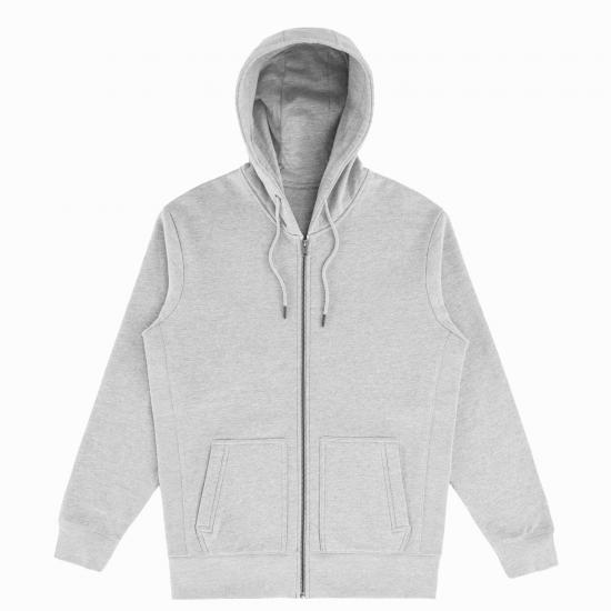 Grey zip hoodie with X-MODELLO text