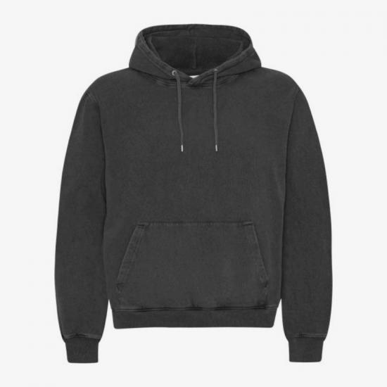 Dark gray hooded sweatshirt with pocket