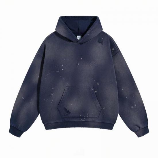 Men's dark blue splatter print hoodie