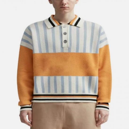 Casual knitwear with vibrant color blocks