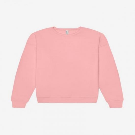 ​​Soft pink crewneck sweatshirt minimalist design​​