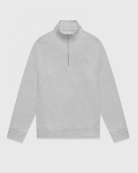 Grey stand collar half zip sweatshirt