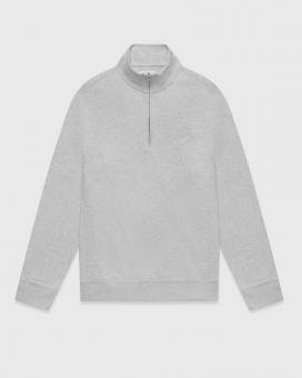 Grey stand collar half zip sweatshirt