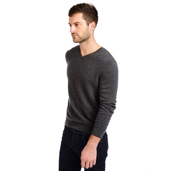 Custom Men's V-Neck Pullover Sweater Wholesale