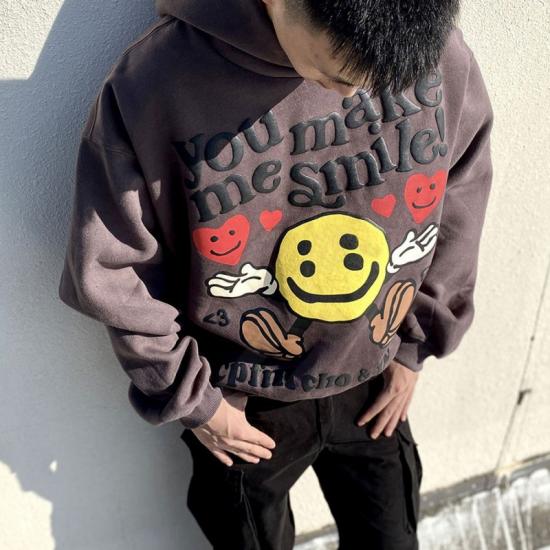 Custom Cpucho & LOVE Smile Face Hoodie Dark Gray
