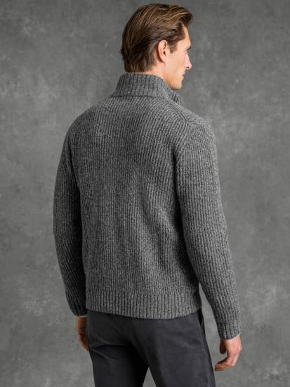 Custom Men's Gray Zip-Up Cardigan Wholesale
