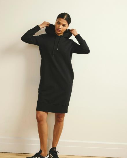 Bree Hooded Sweatshirt Dress - Black - 主图