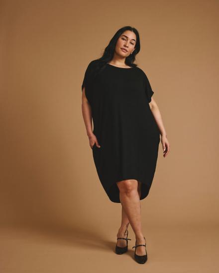 Helen Liquid Jersey Shift Dress - Black - 主图