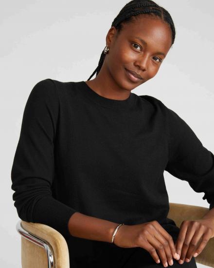 Savvy Fine Knit Everyday Sweater Dress - Black