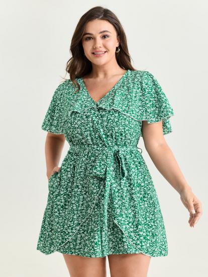 bloomchic plus size stretchy keyhole neckline fit and flare midi dress